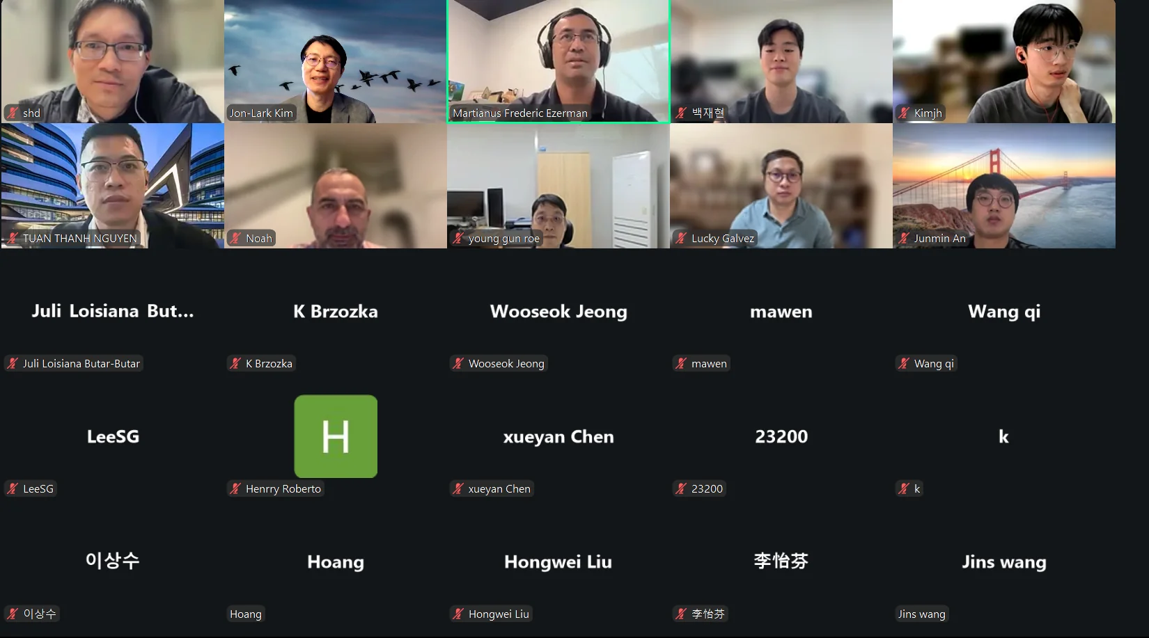 Group screenshot of participants at the conclusion of the online 12th International Coding Theory Seminar.